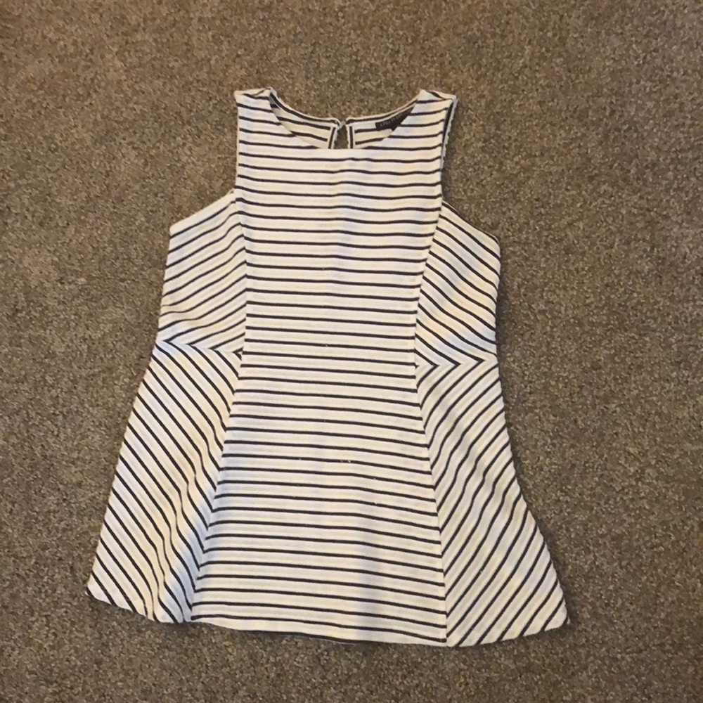 White and black striped a pea in the pod tank top size medium